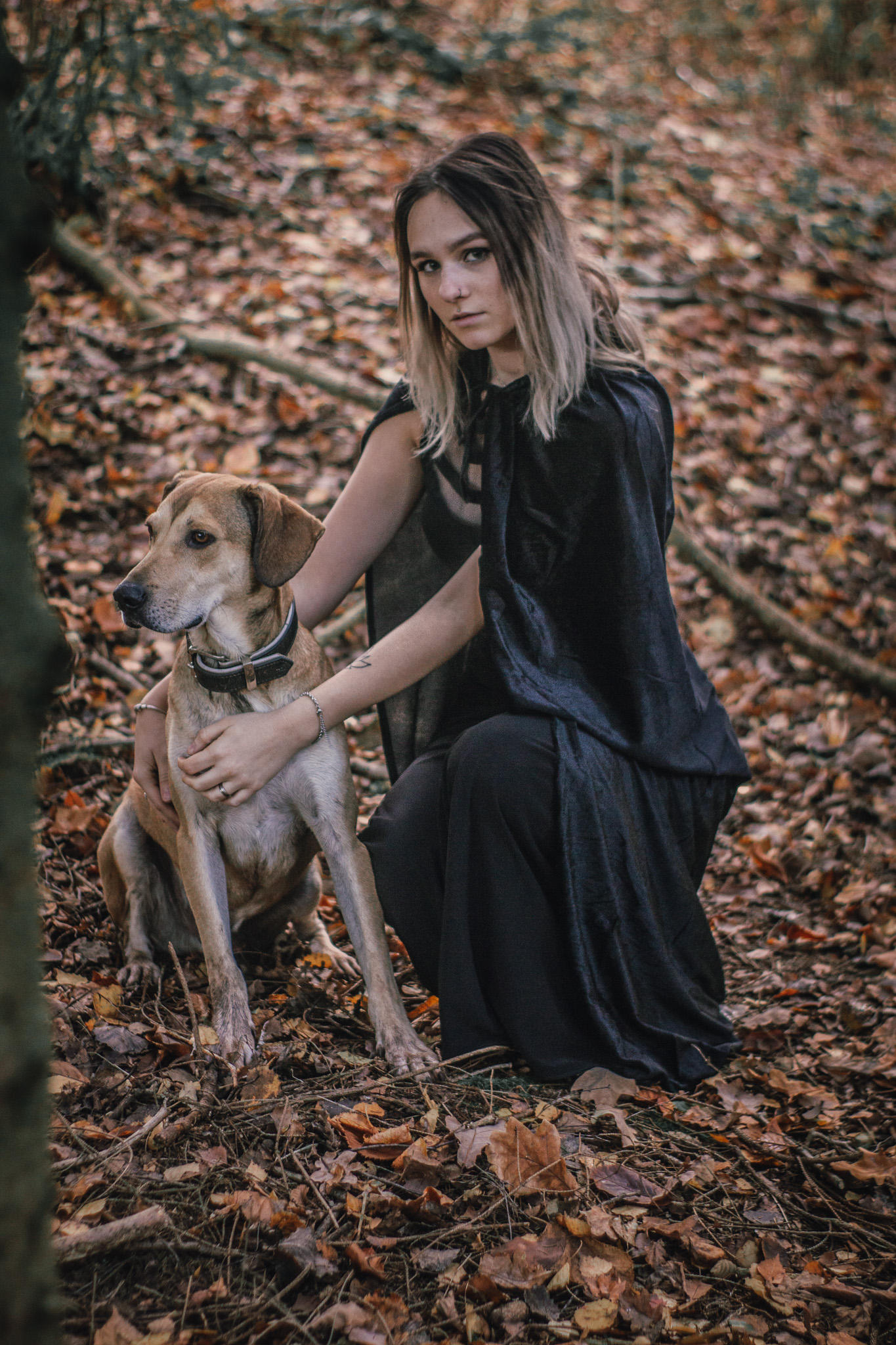 Moody Portrait with Dog